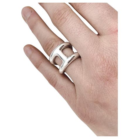 bague hermes argent maillon.